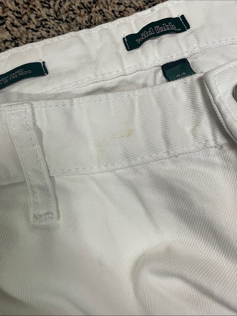 Wild Fable White Baggy Cargo Wide Leg Mid Rise Trousers Size 14 NWT - Picture 9 of 9